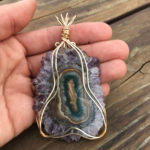 handmade jewelry - wire-wrapping amethyst slab