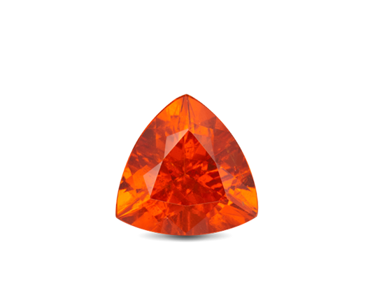 orange trillion cut garnet gemstone