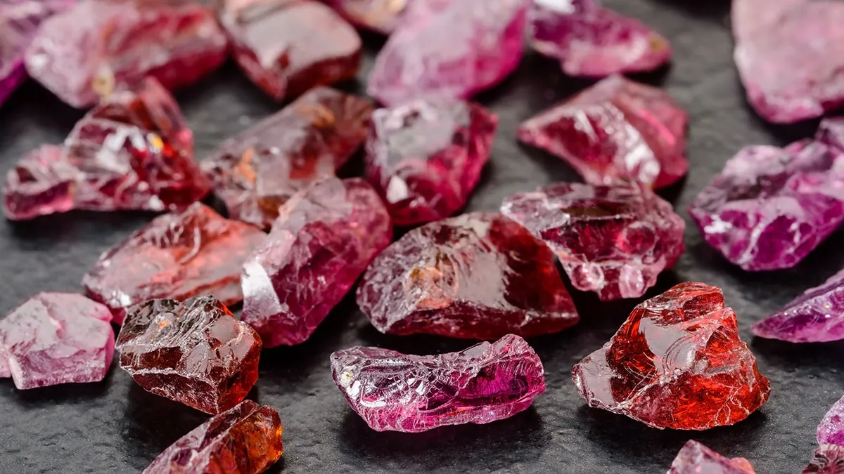 uncut garnets