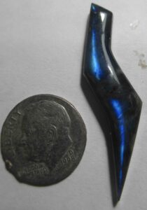 Lightning Bolt Spectrolite Spectrolite in shape of lightning bolt