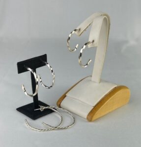 twisted silver hoop earrings