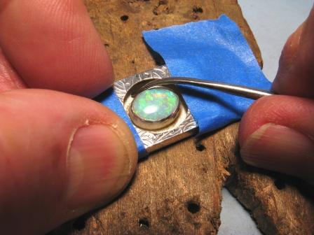 Protective Tape on silver work piece