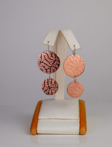 Patterned Copper Dangle Earrings